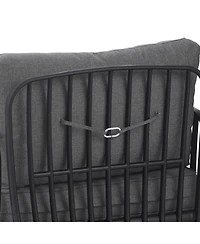 Streamdale Outdoor Club Chairs (Set of 2), Modern, Waterproof Cushions, Black/Gray
