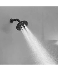 Single Handle 6-Spray Shower Faucet Set Trim Kit 1.8 Gpm with Valve and Filtered Shower Head in. Matte Black
