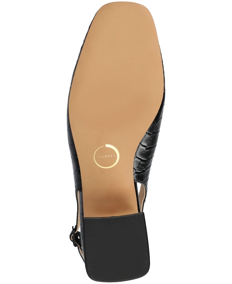 Journee Collection Women's Everlee Square Toe Slingback Pumps
