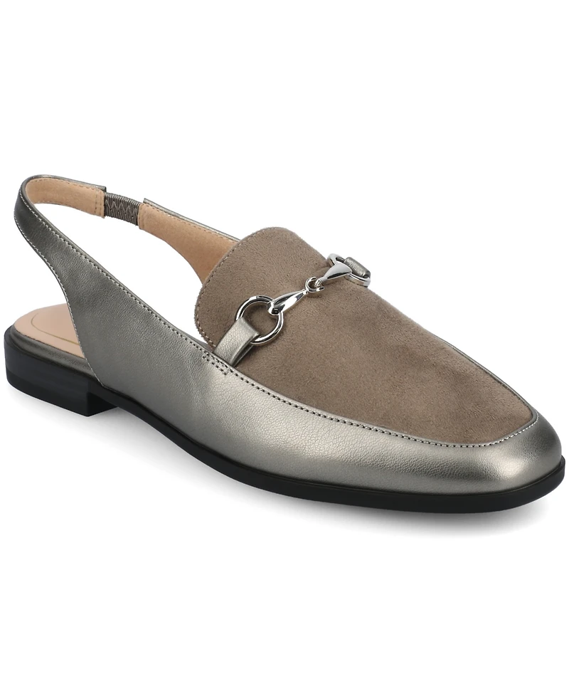 Journee Collection Women's Lainey Square Toe Slingback Loafers