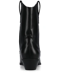 Journee Collection Women's Fritzie Western Pointed Toe Comfort Ankle Booties