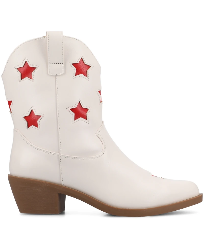 Journee Collection Women's Underwood Cuban Heel Casual Comfort Ankle Booties