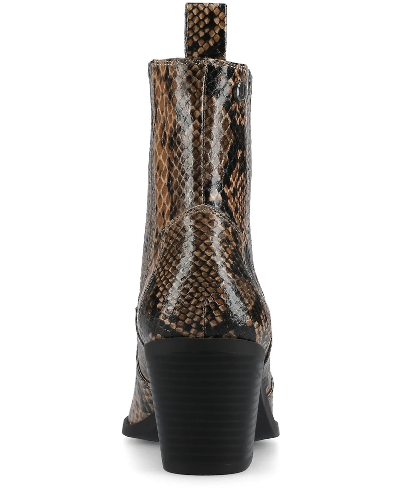 Journee Collection Women's Braylee Western Studded Ankle Booties