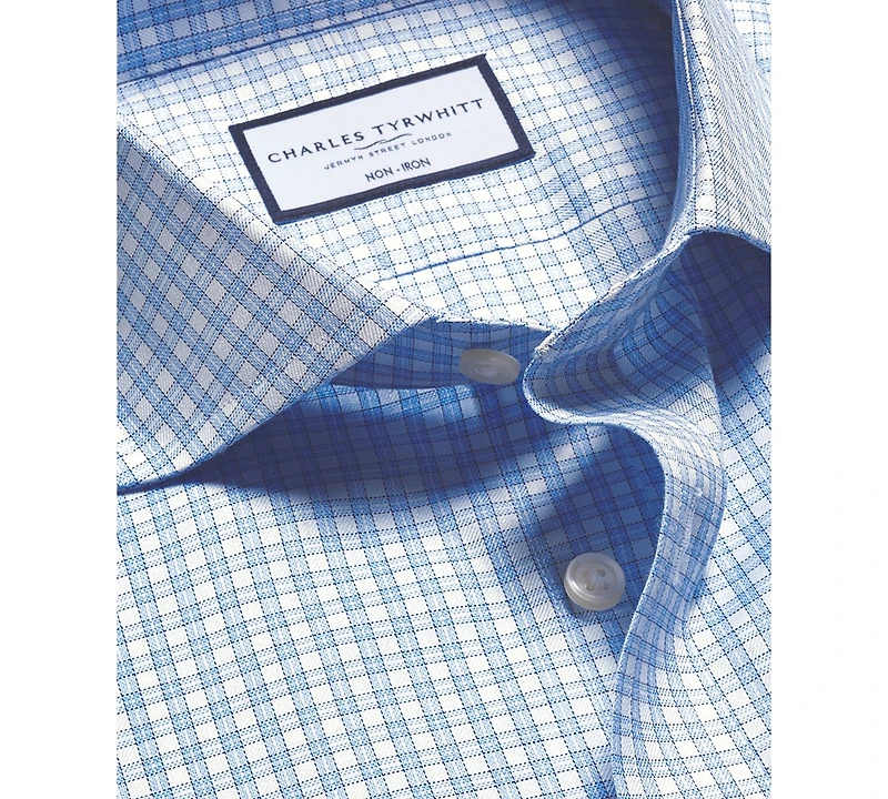 Charles Tyrwhitt Men's Slim-Fit Non-Iron Check Twill Dress Shirt