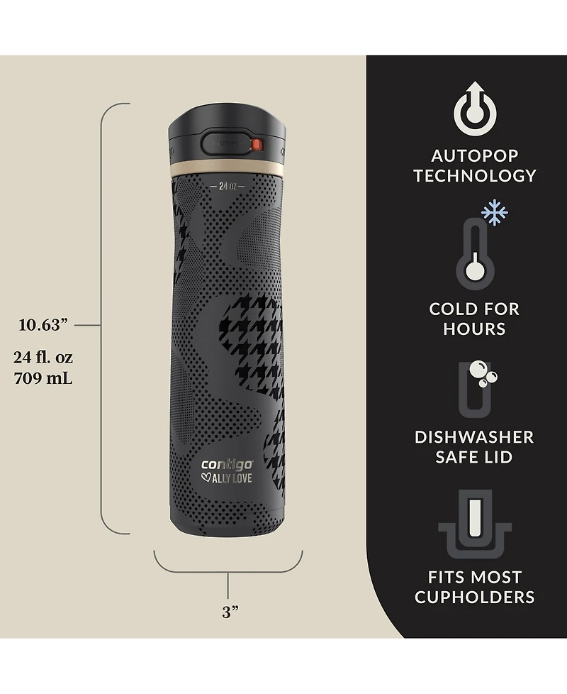 Contigo Ally Love Jackson Chill 2.0 Water Bottle, 24 oz.
