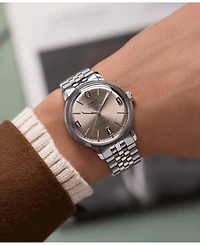 Timex Men's Mechanical Automatic Silver-Tone Stainless Steel Watch, 40mm