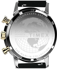 Timex Men's Analog Black Leather Strap Watch, 40mm