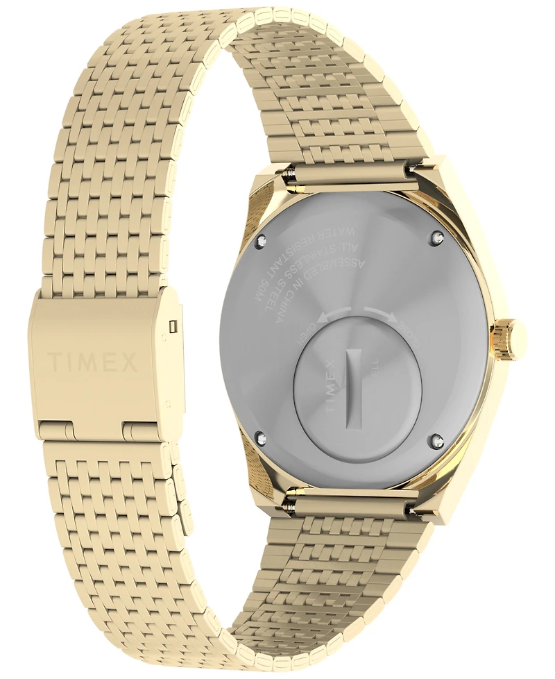 Timex Men's Analog Gold-Tone Stainless Steel Watch, 38mm
