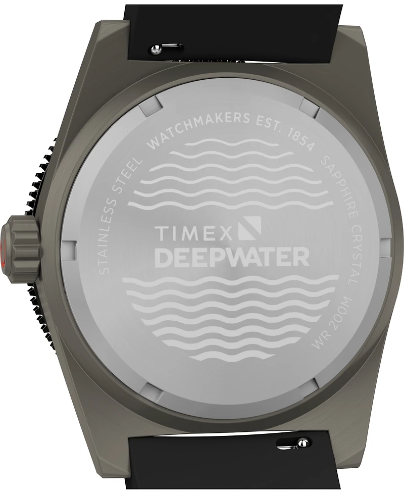 Timex Men's Analog Black Rubber Strap Watch, 41mm