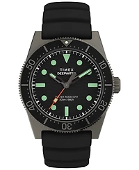 Timex Men's Analog Black Rubber Strap Watch, 41mm