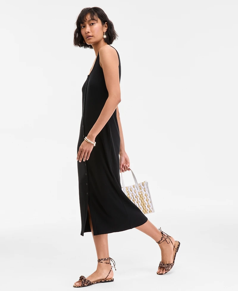 On 34th Women's Rib-Knit Button Down Midi Dress, Exclusively at Macy's