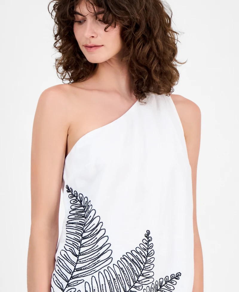 I.n.c. International Concepts Women's Palm Embellished Asymmetric Top, Macy's Exclusive