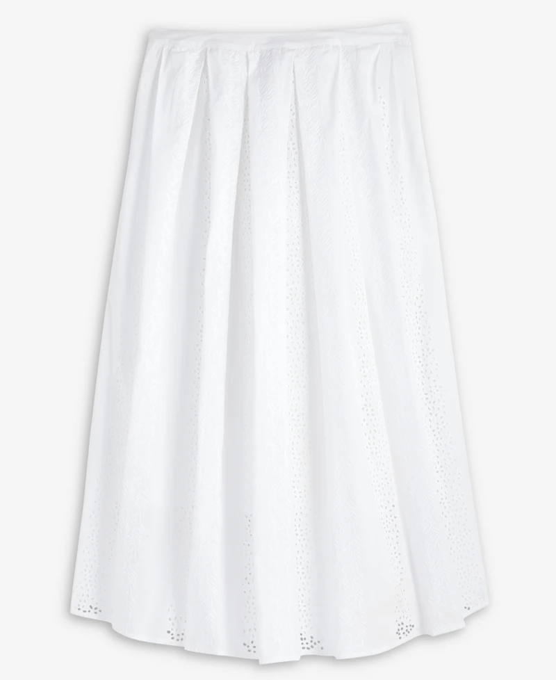 On 34th Women's Cotton Eyelet Pleated Midi Skirt, Exclusively at Macy's