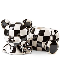 Mackenzie-Childs Courtly Check Bear Ceramic Cookie Jar