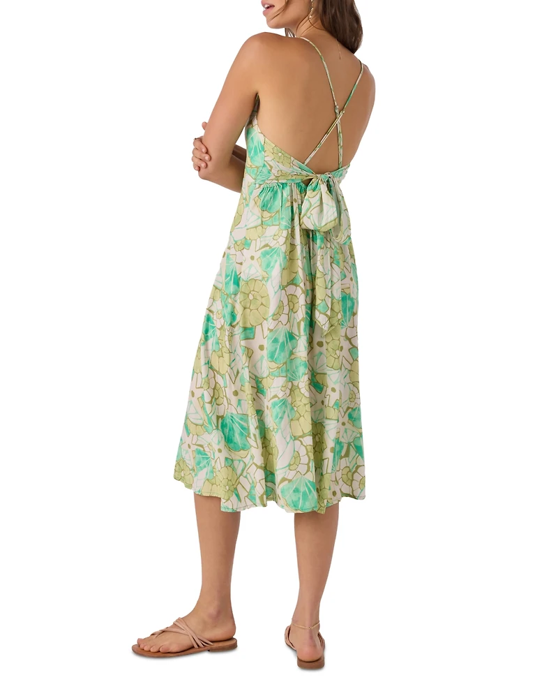 O'Neill Juniors' Leona Tie-Back Sleeveless Midi Dress