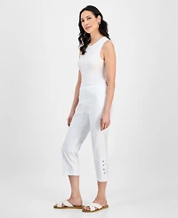 Jm Collection Women's Side Lace-Up Pull-On Capri Pants, Created for Macy's