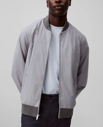 Calvin Klein Men's Logo-Print Matte Bomber Jacket