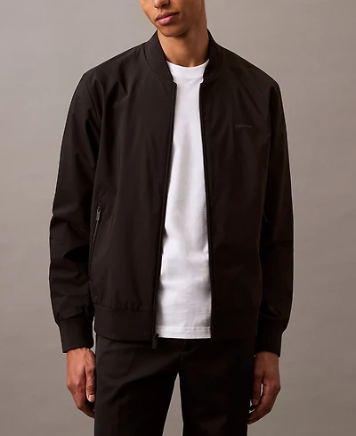 Calvin Klein Men's Logo-Print Matte Bomber Jacket