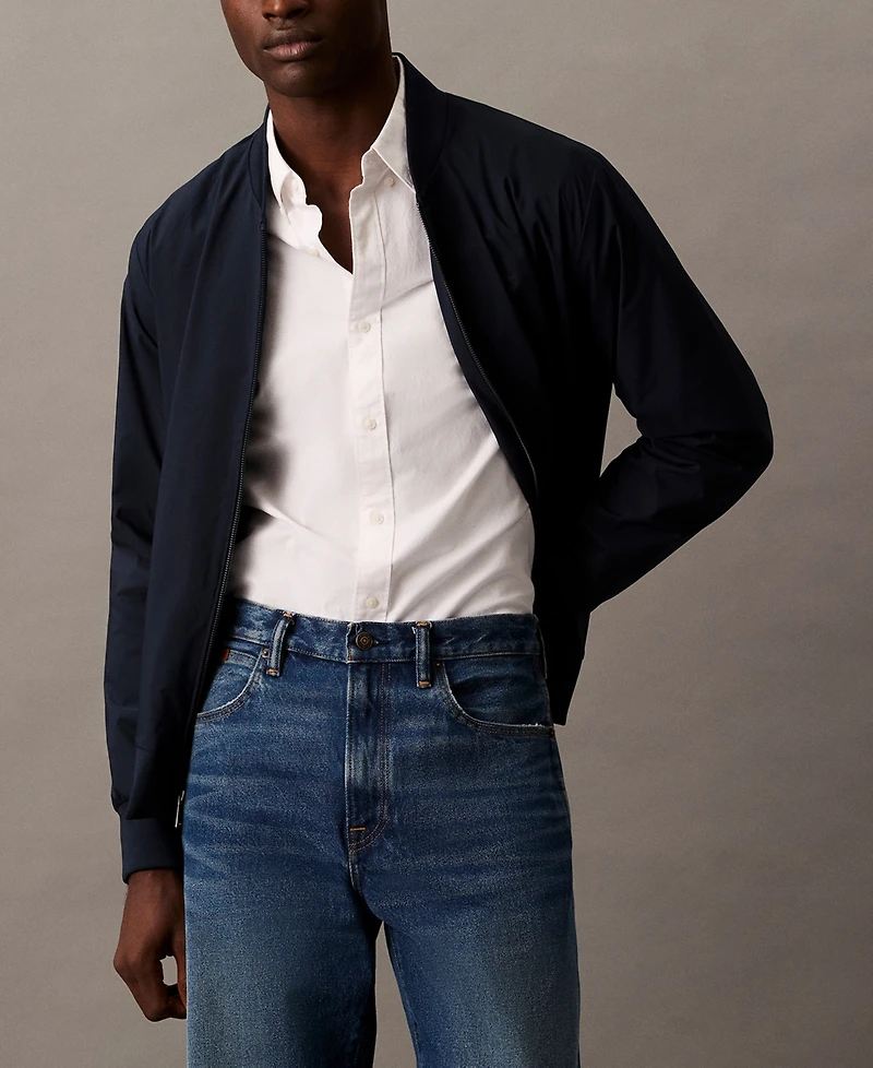 Calvin Klein Men's Logo-Print Matte Bomber Jacket