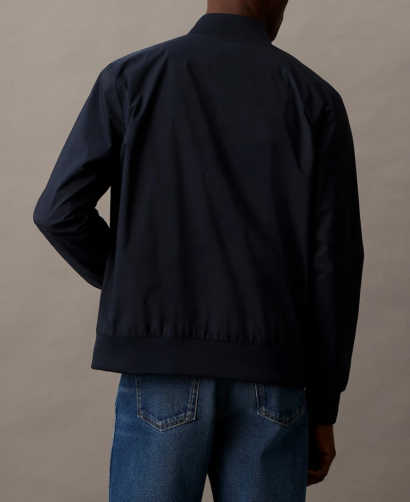 Calvin Klein Men's Logo-Print Matte Bomber Jacket