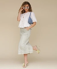 Avec Les Filles Women's Denim Midi Skirt
