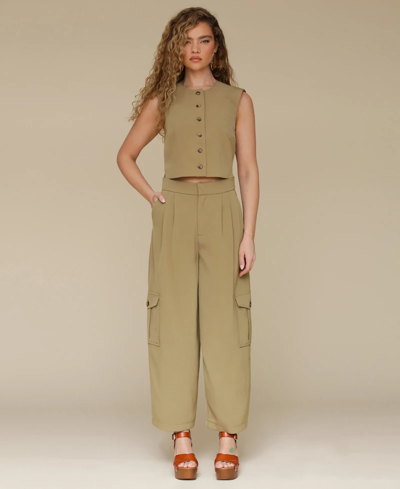 Avec Les Filles Women's Cropped Boxy Vest