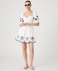 French Connection Women's Cambria Cotton Embroidered Anglaise Dress