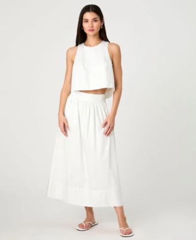 French Connection Womens Cotton Poplin Pinstriped Shell Top Cotton Poplin Pinstriped Maxi Skirt