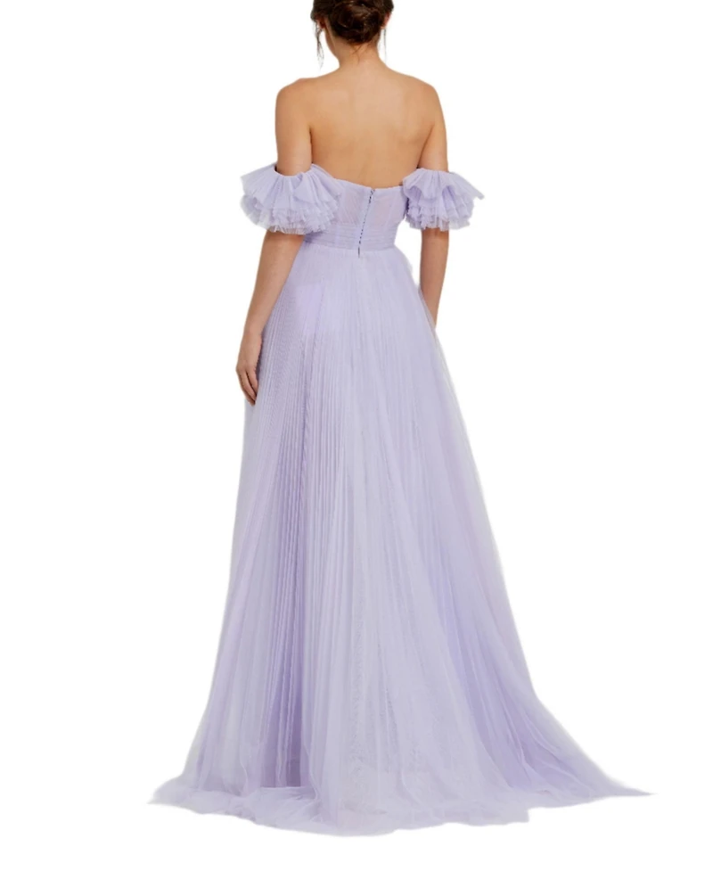 Mac Duggal Women's Off The Shoulder Tulle A Line Gown