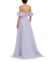 Mac Duggal Women's Off The Shoulder Tulle A Line Gown