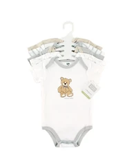 Hudson Baby Boys Unisex Five-Piece Set of Cotton All-in-One Bodysuits