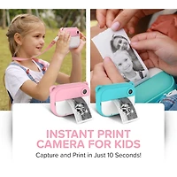 myFirst Insta 2 () Kids Instant Print Camera, 12MP Photos, 1080P Video, Front & Selfie Lens, microSD Card & Neck Lanyard, Travel Camera