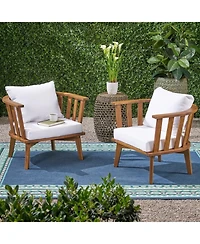 Streamdale Set of 2, Outdoor Acacia Wood Patio Club Chair