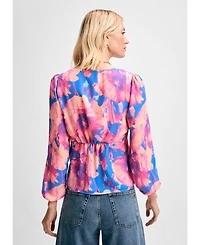 Isaac Mizrahi Women's Knot Front Long Sleeve Blouse