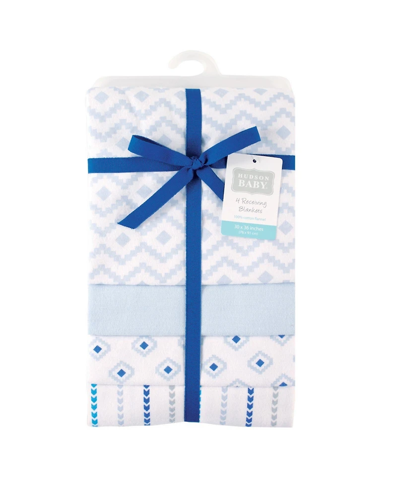 Hudson Baby Boys Cotton Flannel Receiving Blanket Wraps