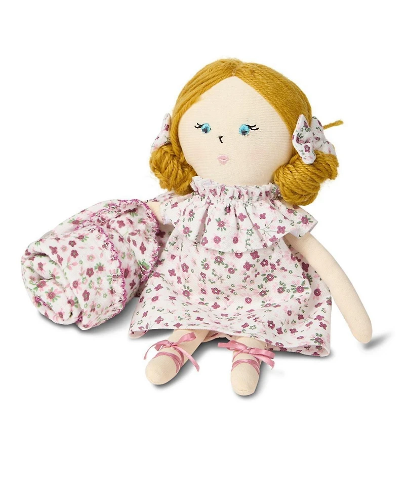 MeMoi 2 Piece "Luna" Mini Rag Doll and Security Blanket Set