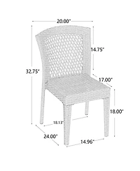 Streamdale Stackable Rattan Patio Chairs - Set of 2