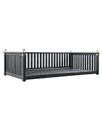 Streamdale Minimalist Twin Swing Bed, Backyard/Porch, Sloped Design, Black