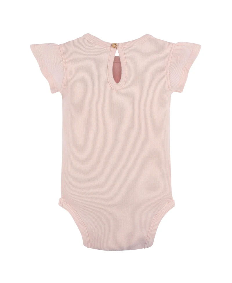 Gerber Baby Girls Crystal Pink Bodysuit and Shorts Set, 2-Pack