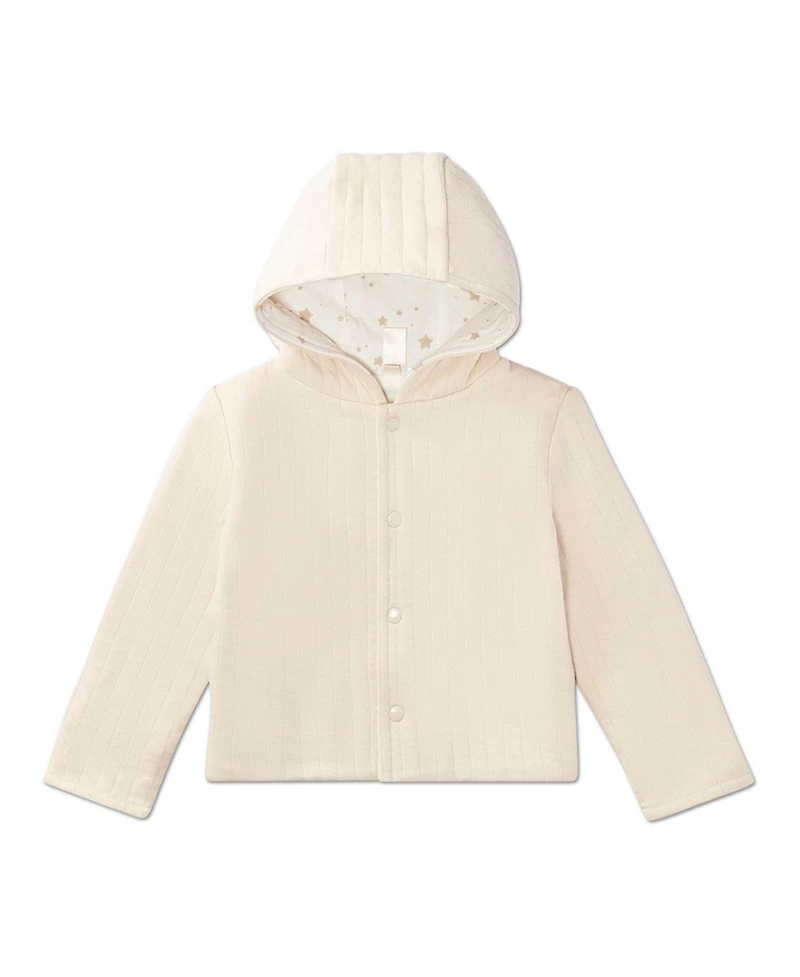 MeMoi Baby Boys or Girls Hooded Reversible Cotton Rich Star-Print / Quilted Jacket