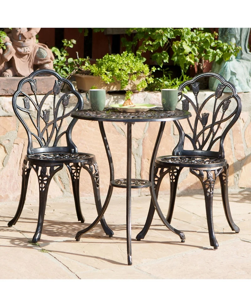 Streamdale Copper Tulip Bistro Set - Table & 2 Chairs