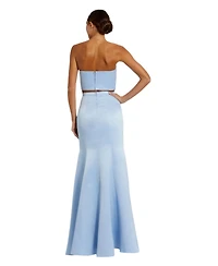 Mac Duggal Women's Strapless Bow Top and Mermaid Skirt 2 Piece Set