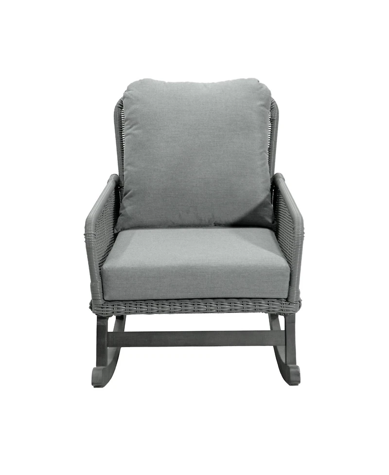 Streamdale (Set of 2) Contemporary Minimalist Gray Wicker Rocking Chair