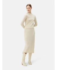 Gobi Cashmere Women's Cropped High Neck Cashmere Sweater