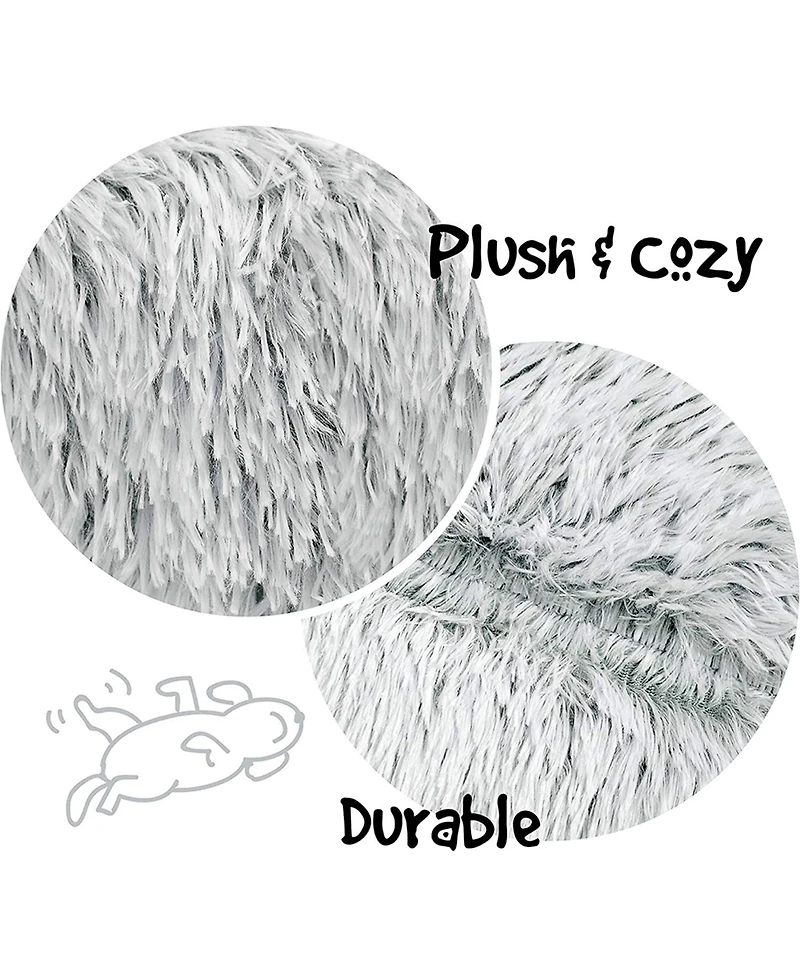 Faux Fur Self Warming Indoor Round Donut Cuddler Pet Mat