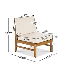 Acacia Wood Outdoor Sofa & Table Set with Water-Resistant Cushions