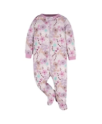 Gerber Baby Girls Sleep N' Play Pajamas, 4-pack