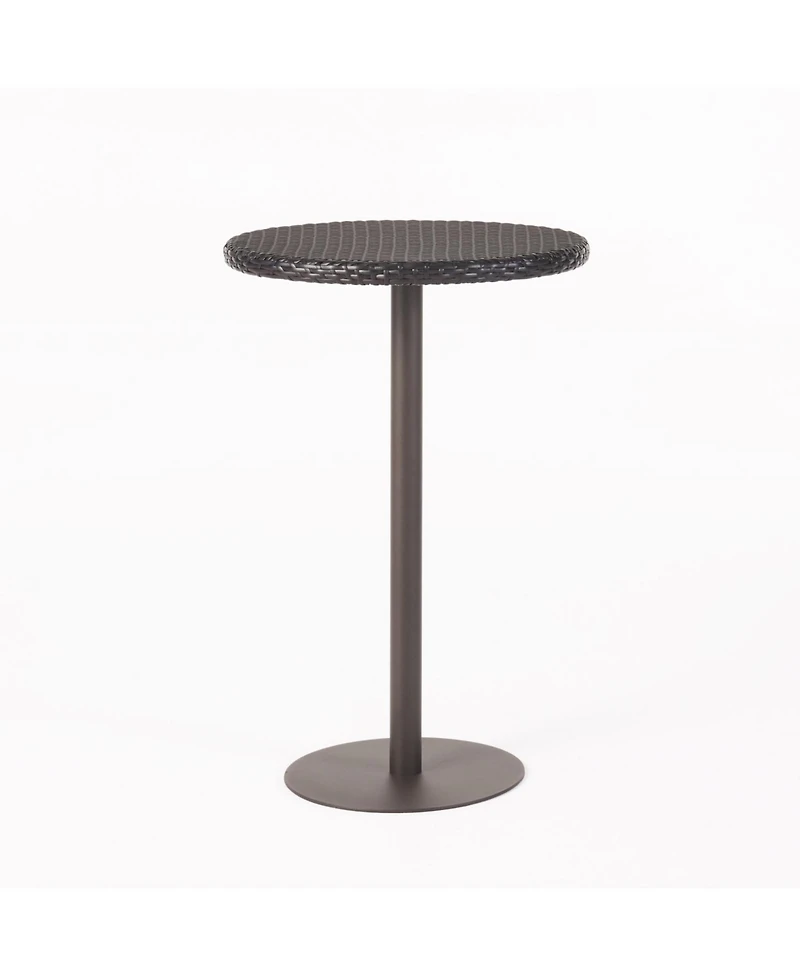 Streamdale Outdoor 26" Round Pe Rattan Bar Table, Multibrown