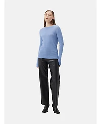 Gobi Cashmere Women's Ajour-Knit Crewneck Sweater