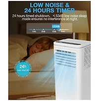 Cowsar Portable Air Conditioner, 10000 Btu for Room up to 350 sq. ft, Portable Ac with Dehumidifier & Fan, 2 Fan Speeds, 24H Timer, Remote Control, En